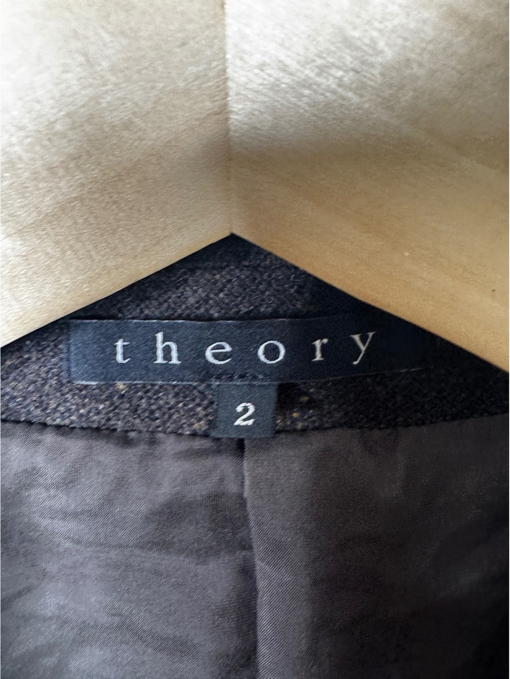 Theory Womens Size 2 Blazer Charcoal Gray Wool Cotton Flecked Casual - Picture 2 of 7